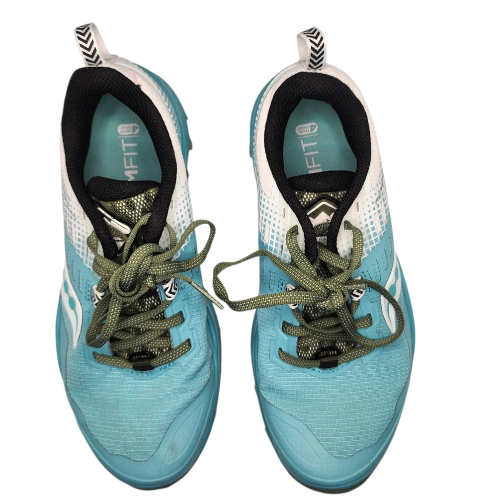 Saucony Peregrine 10‎ Trail Running Shoe Womens Size 6.5 S10568-25 Blue Green